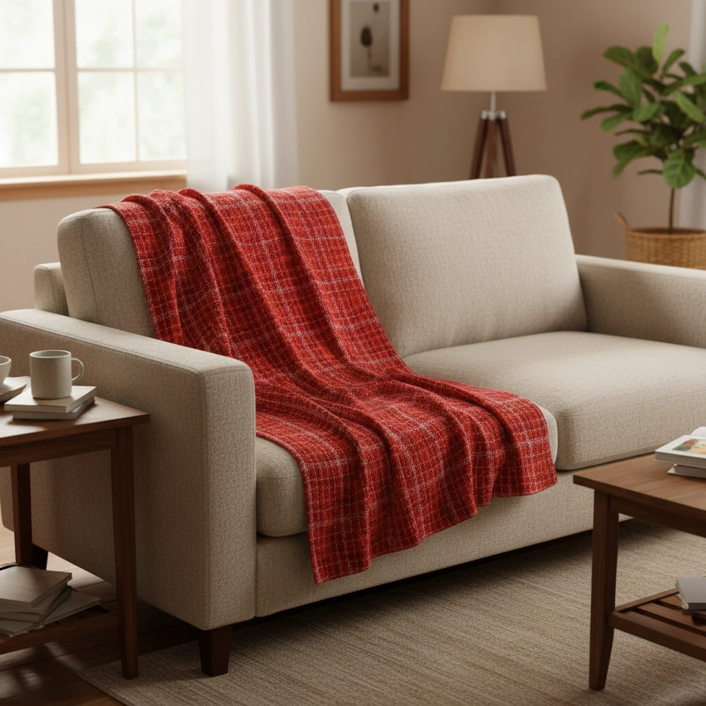 Kırmızı Kareli Battaniye