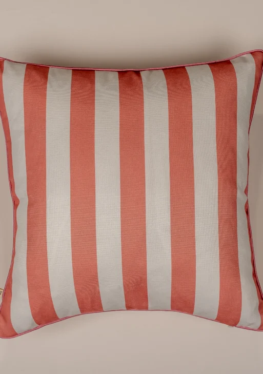 Pembe Çizgili Kırlent Kılıfı