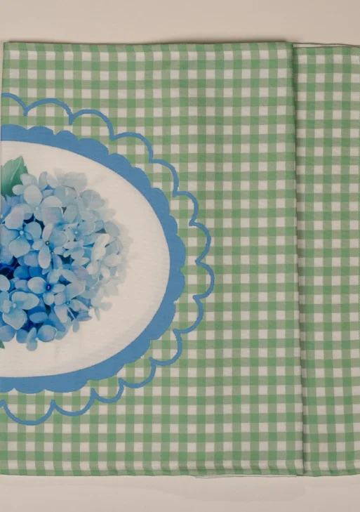 Ortanca Çiçek Desenli Runner