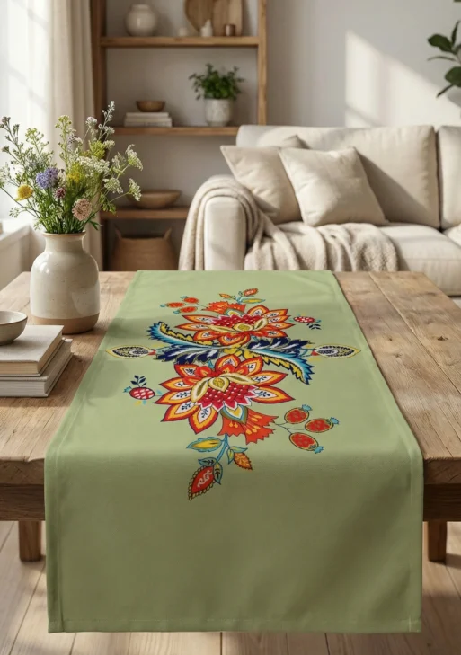 Çiçek Desenli Runner