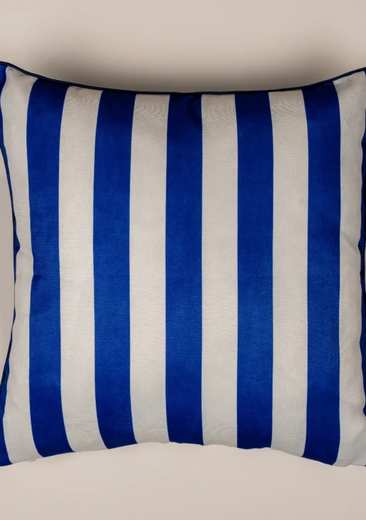 Lacivert  Çizgili Kırlent Kılıfı