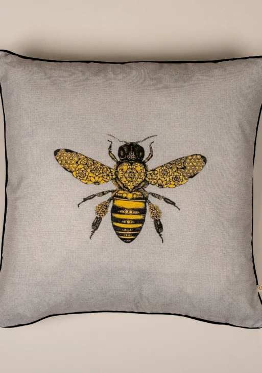 Arı Desenli Kırlent Kılıfı