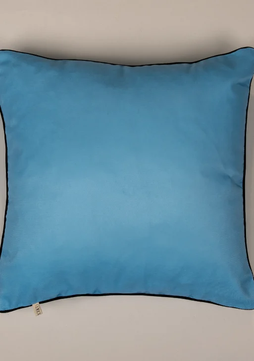 Çiçekli At Buz Mavisi Kırlent Kılıfı