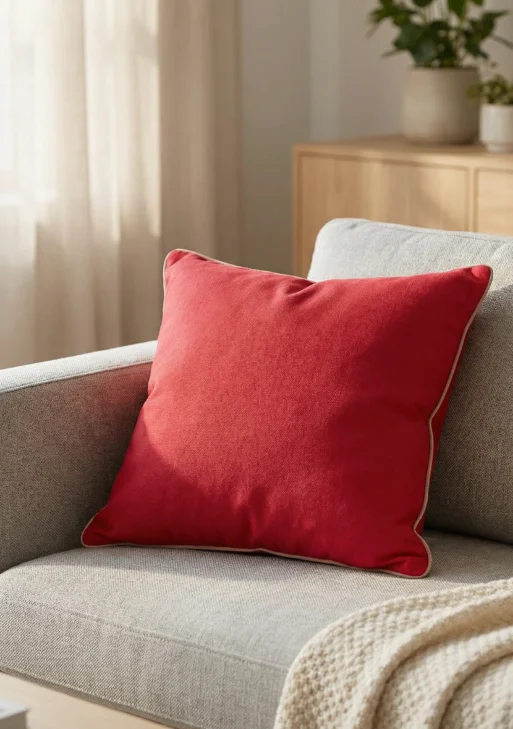 Vişne Rengi Kırlent Kılıfı