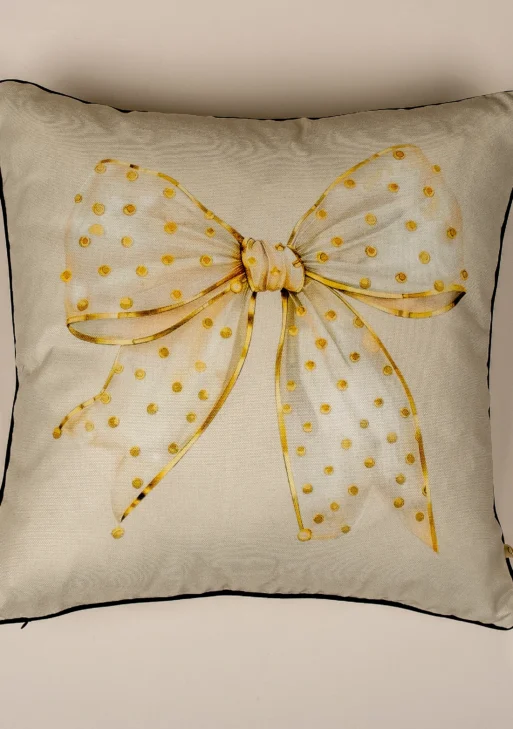 Yılbaşı Fiyonk Desenli Kırlent Kılıfı